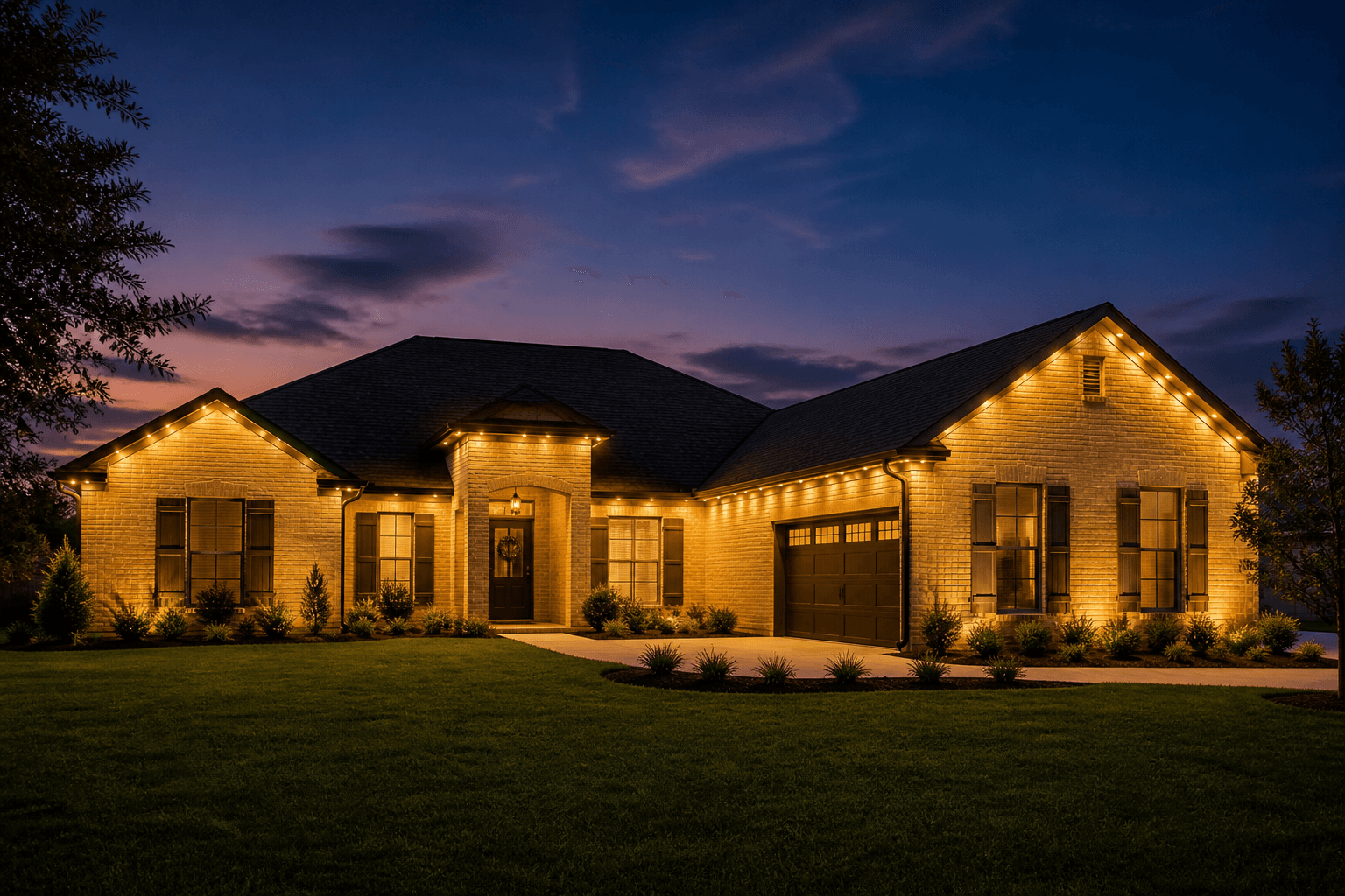 Warm White edge lighting scene